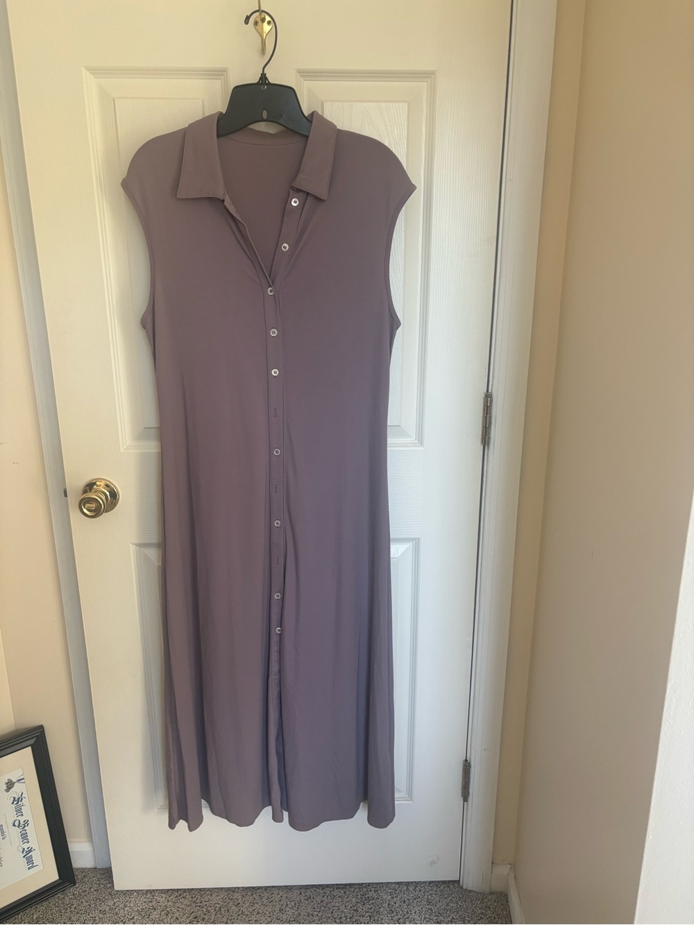 NWT- OGL Sleeveless Button-Front Midi Dress in Mauve